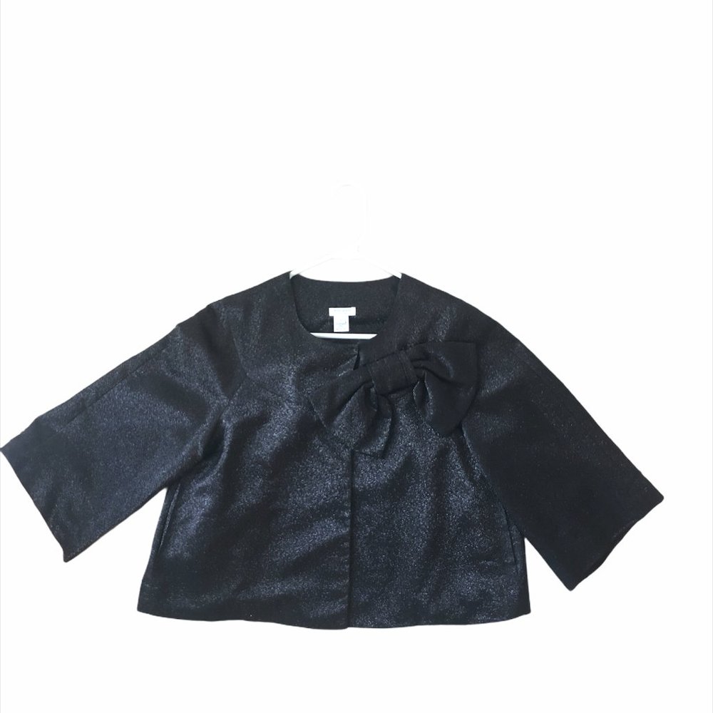 Kate Spade Cropped Black Sparkly Coat Size M